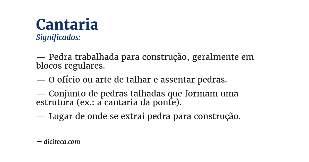 Significado de cantaria