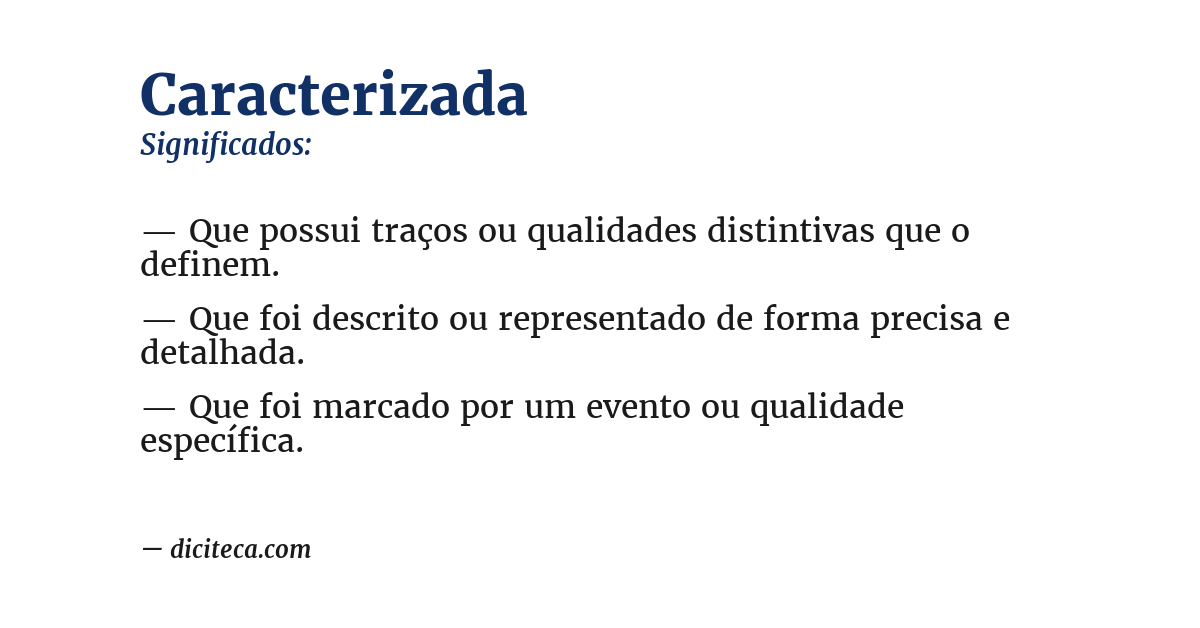 Significado de caracterizada