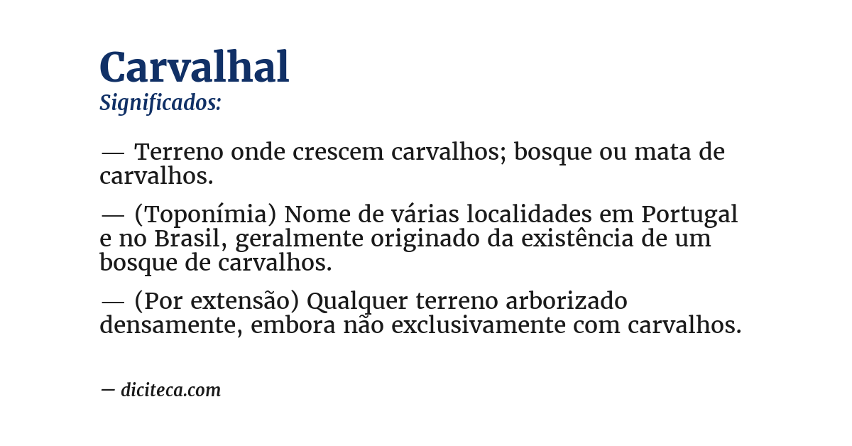 Significado de carvalhal