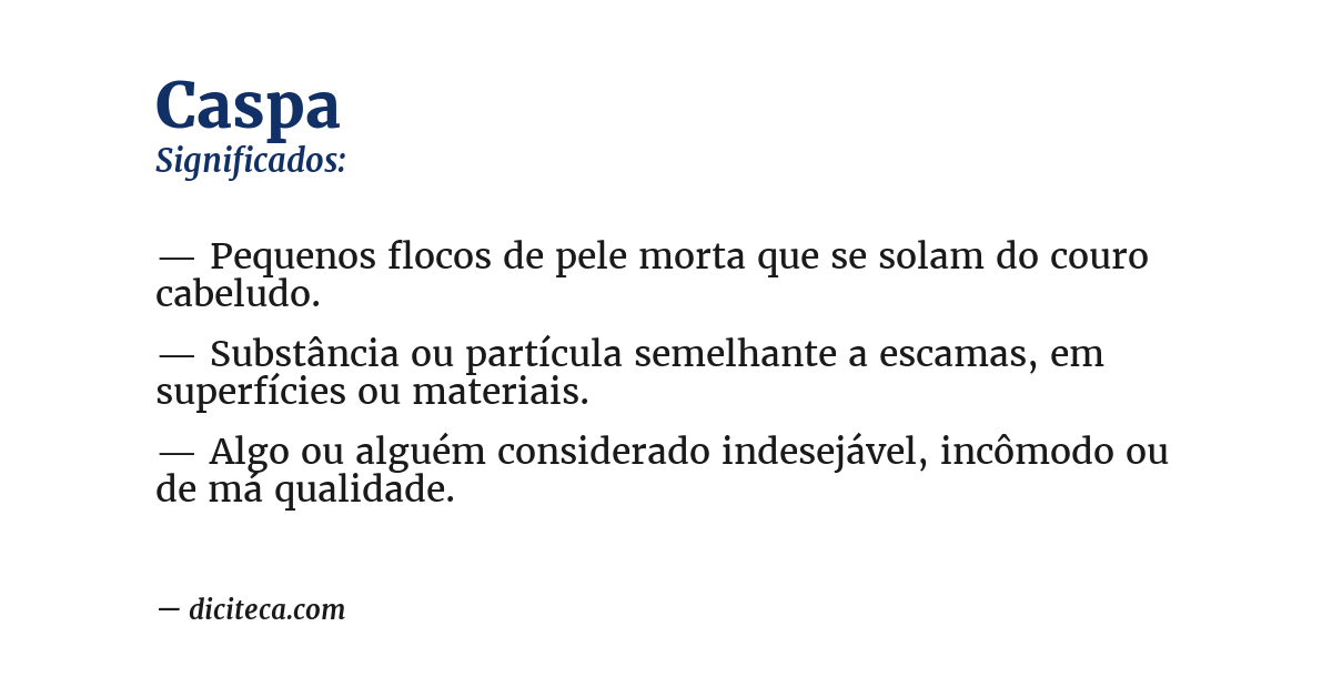 Significado de caspa