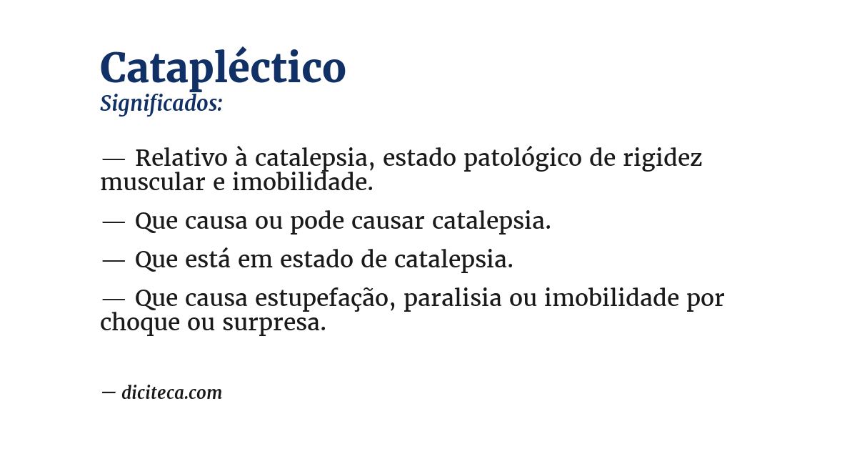 Significado de catapléctico