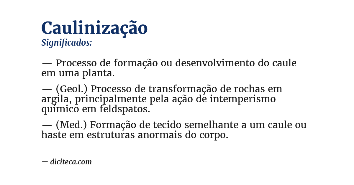 Significado de caulinização