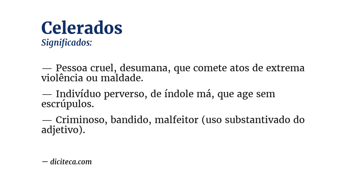 Significado de celerados