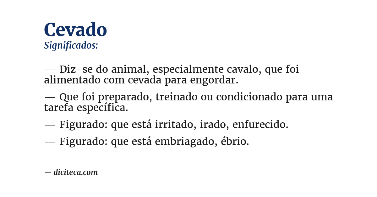 Significado de cevado