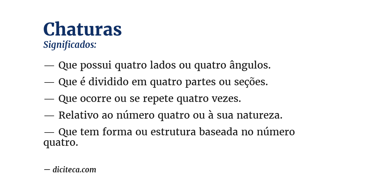 Significado de chaturas