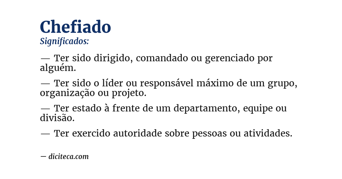 Significado de chefiado