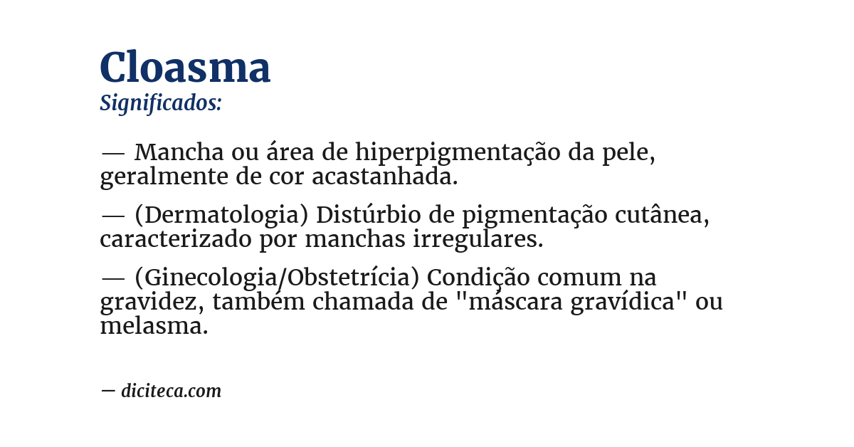 Significado de cloasma