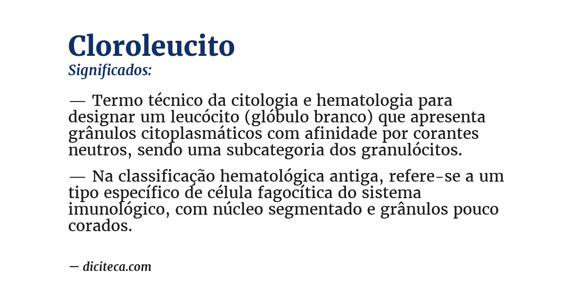 Significado de cloroleucito