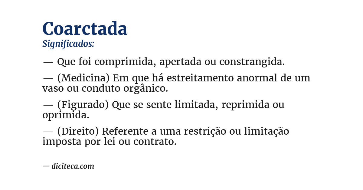 Significado de coarctada