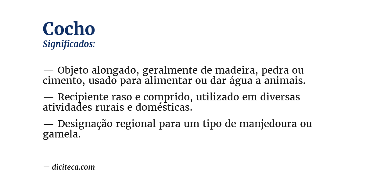 Significado de cocho