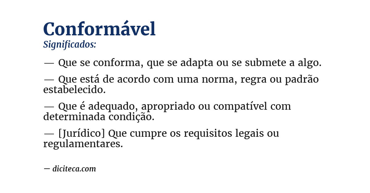Significado de conformável