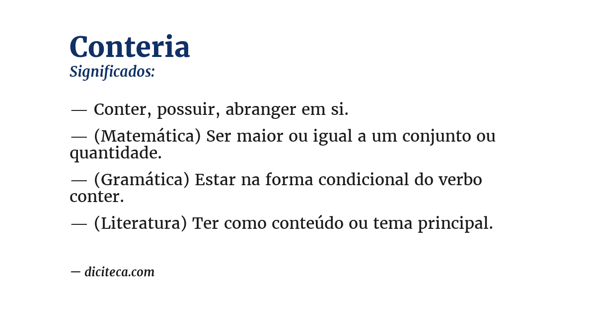 Significado de conteria