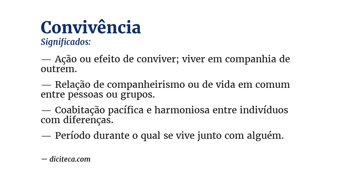 Significado de convivência