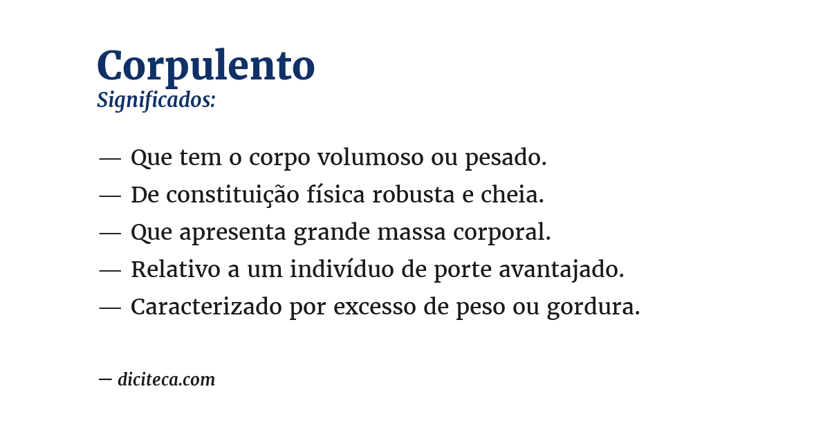 Significado de corpulento