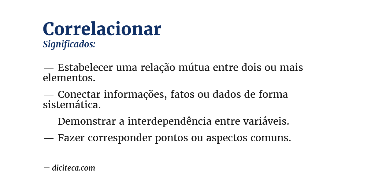 Significado de correlacionar