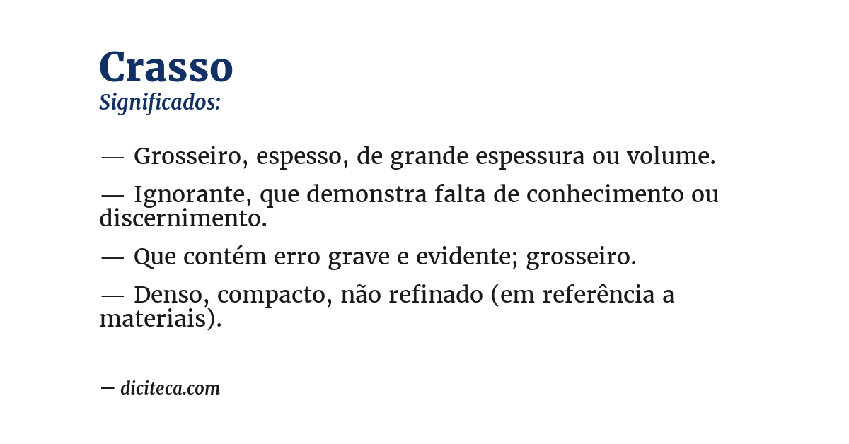 Significado de crasso