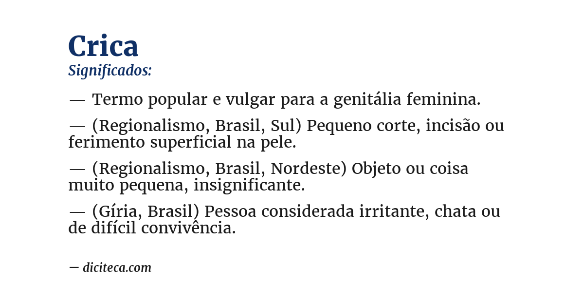 Significado de crica