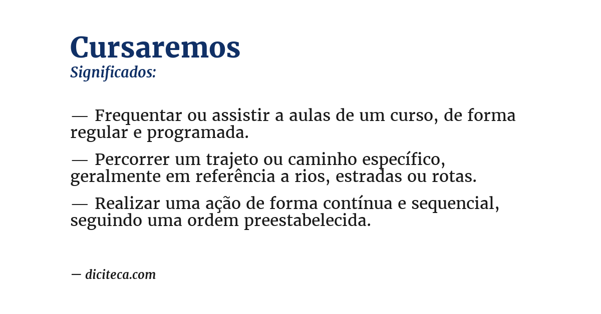 Significado de cursaremos