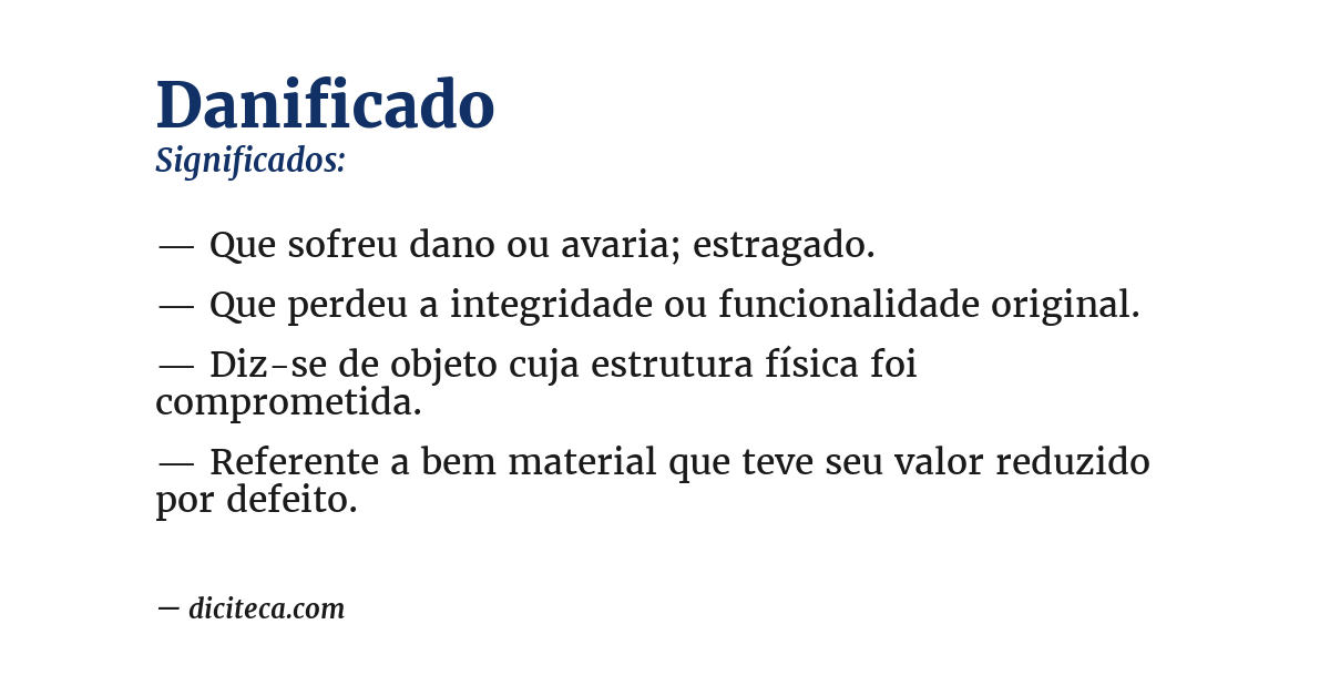 Significado de danificado
