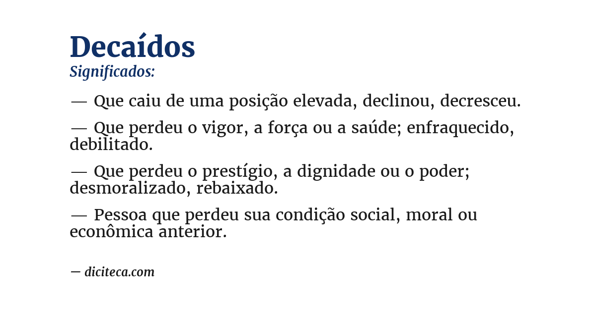 Significado de decaídos