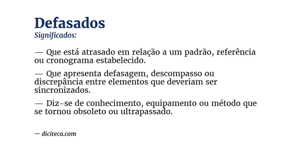 Significado de defasados