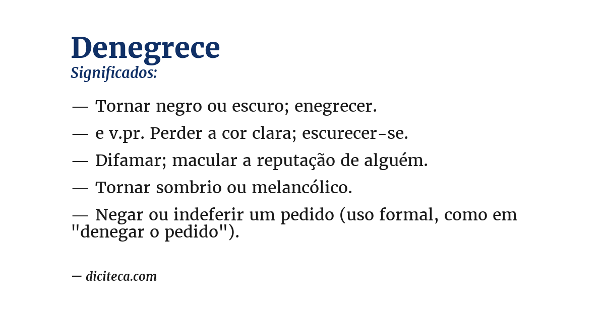 Significado de denegrece