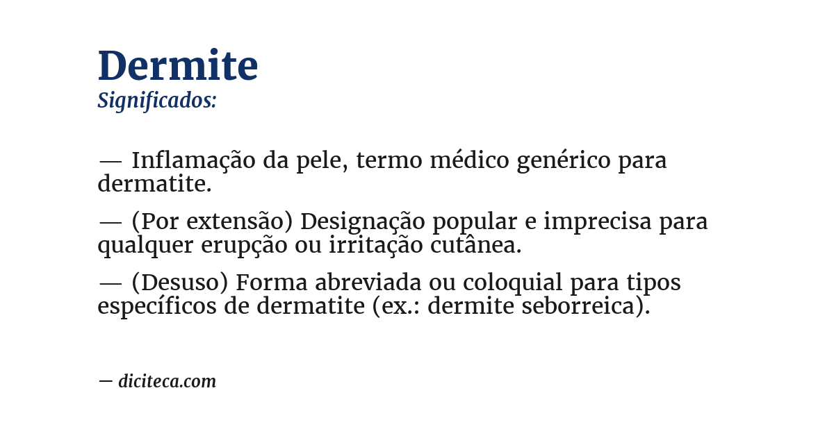 Significado de dermite