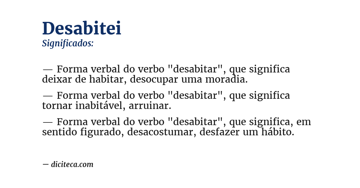 Significado de desabitei