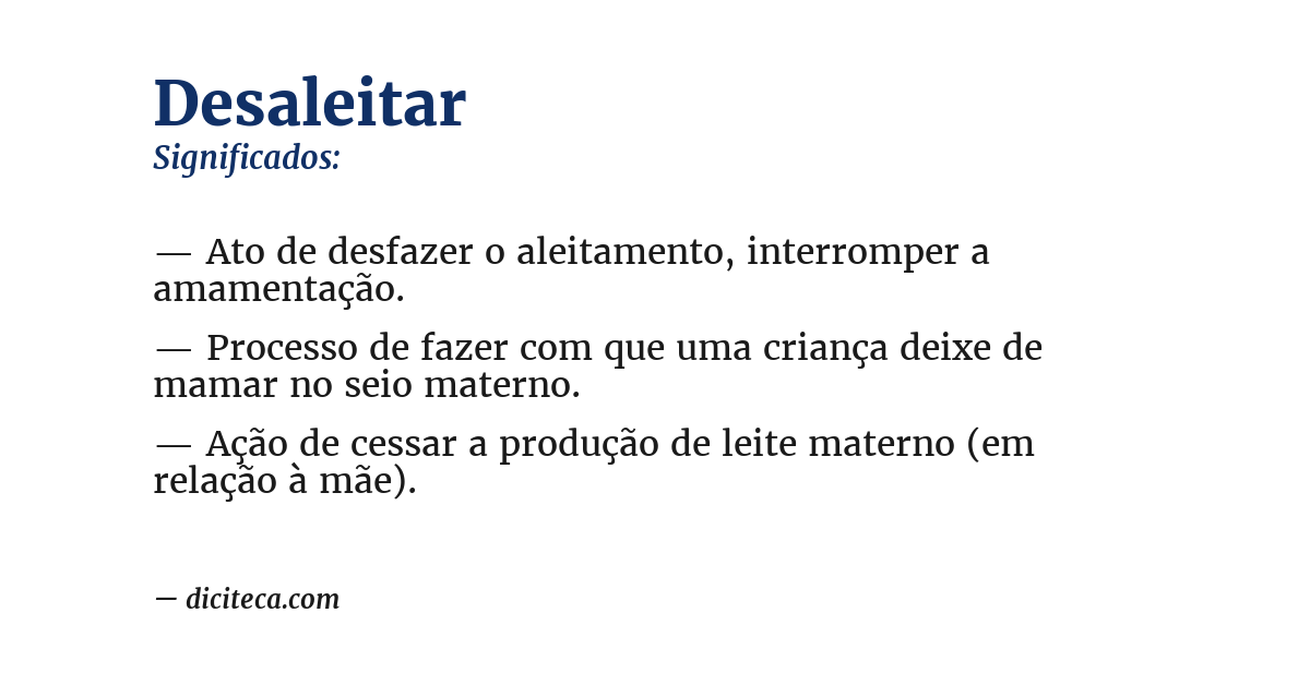 Significado de desaleitar