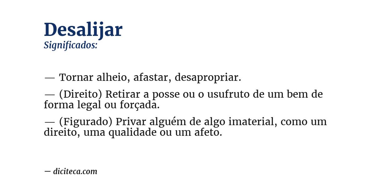 Significado de desalijar