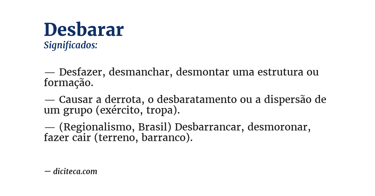 Significado de desbarar