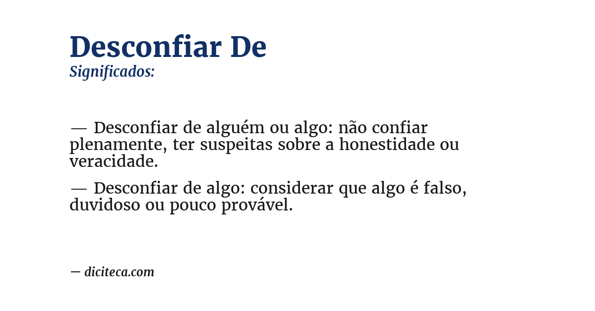 Significado de desconfiar de