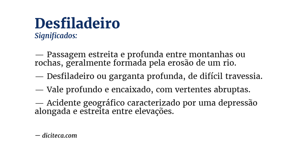 Significado de desfiladeiro