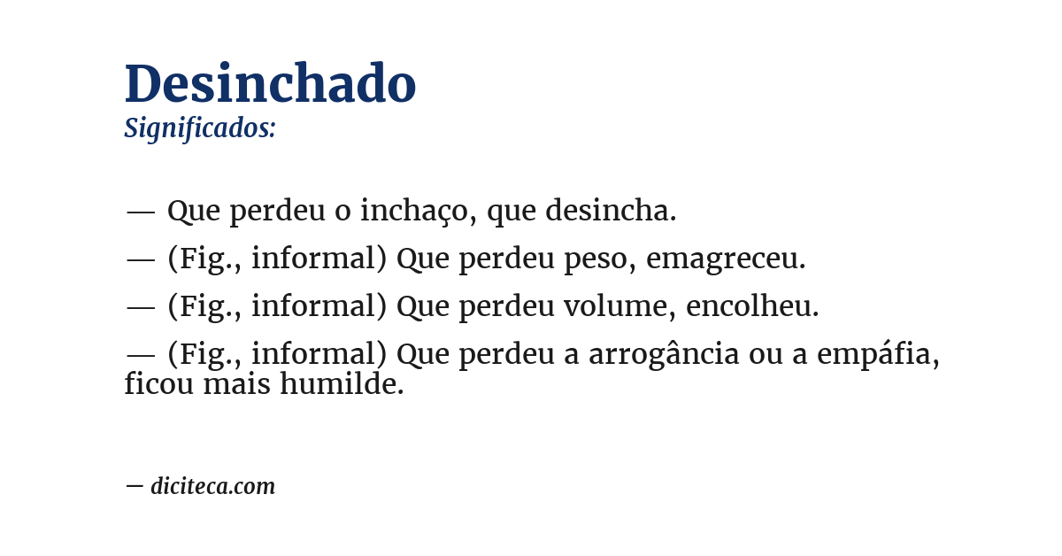 Significado de desinchado