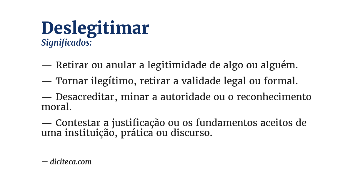Significado de deslegitimar