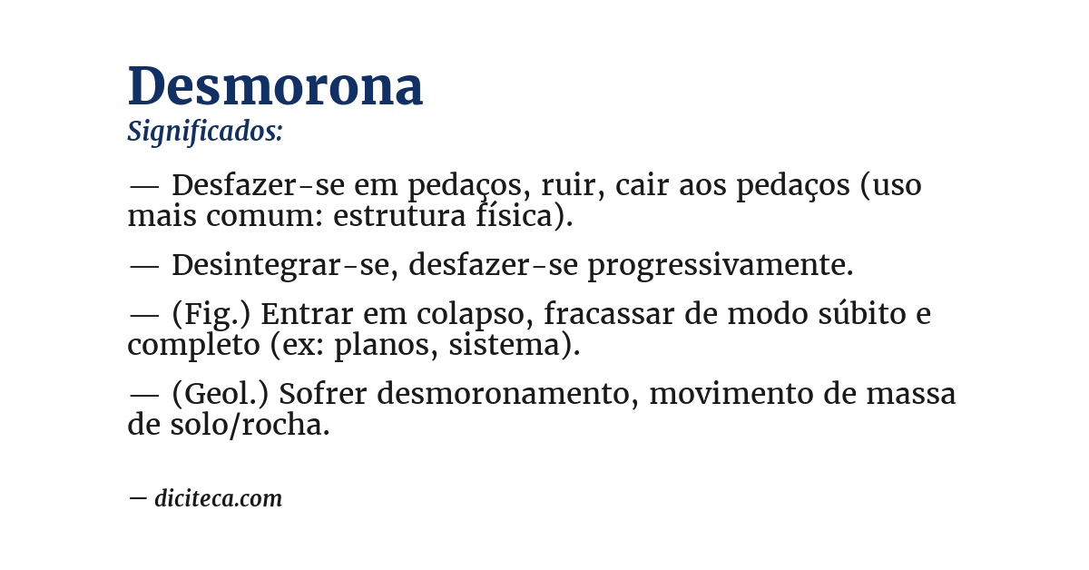 Significado de desmorona