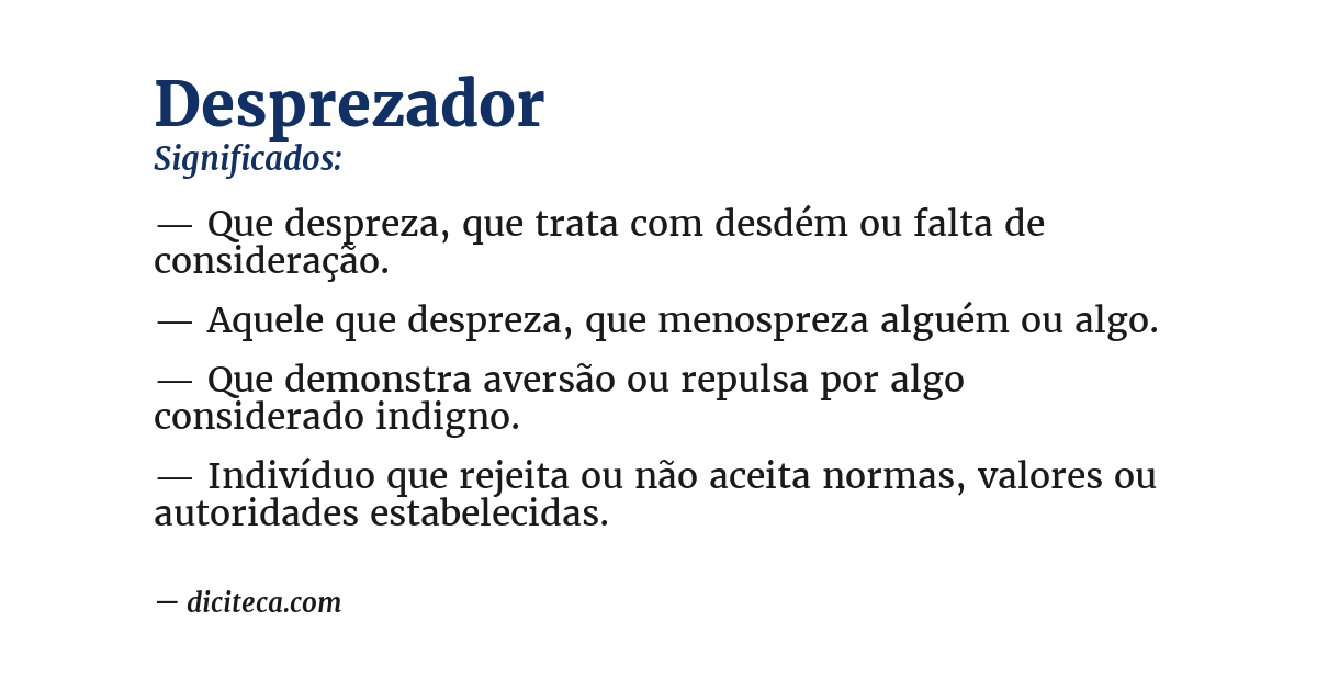 Significado de desprezador