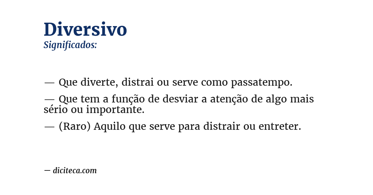 Significado de diversivo