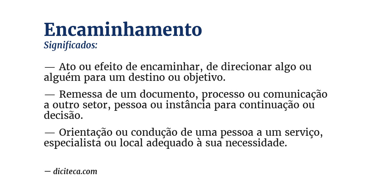 Significado de encaminhamento