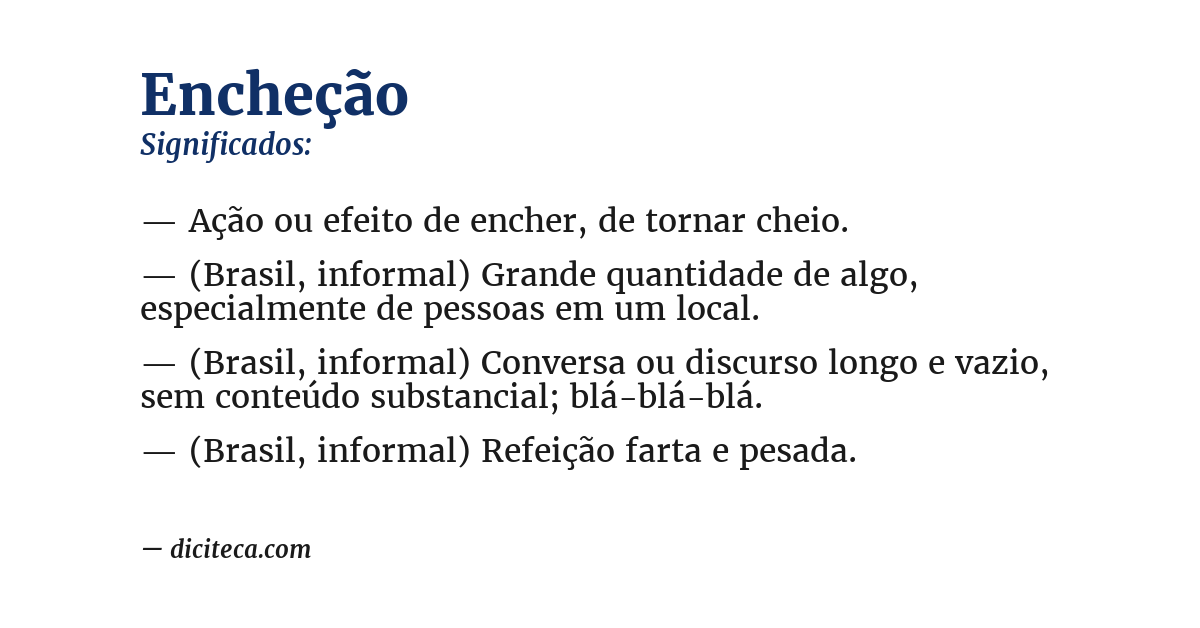 Significado de encheção