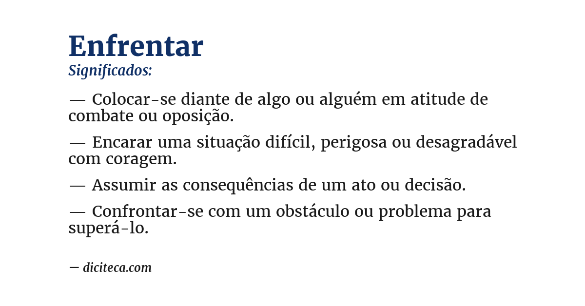Significado de enfrentar