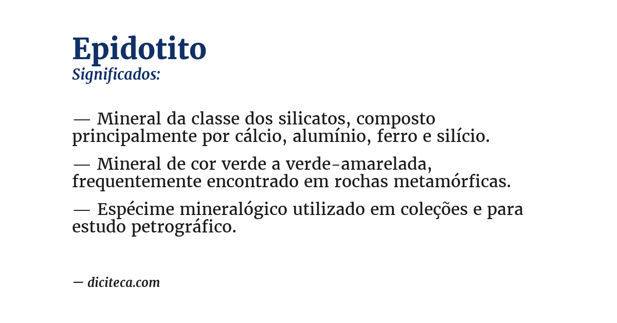 Significado de epidotito