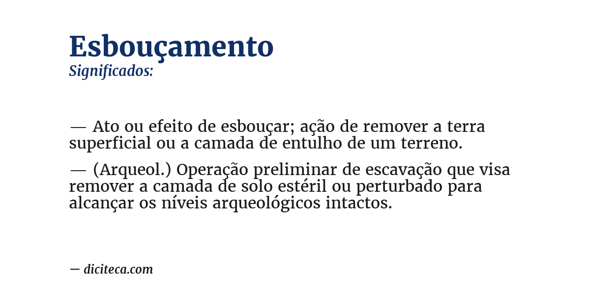 Significado de esbouçamento