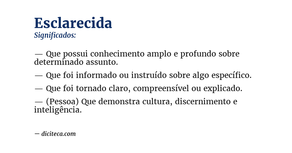 Significado de esclarecida