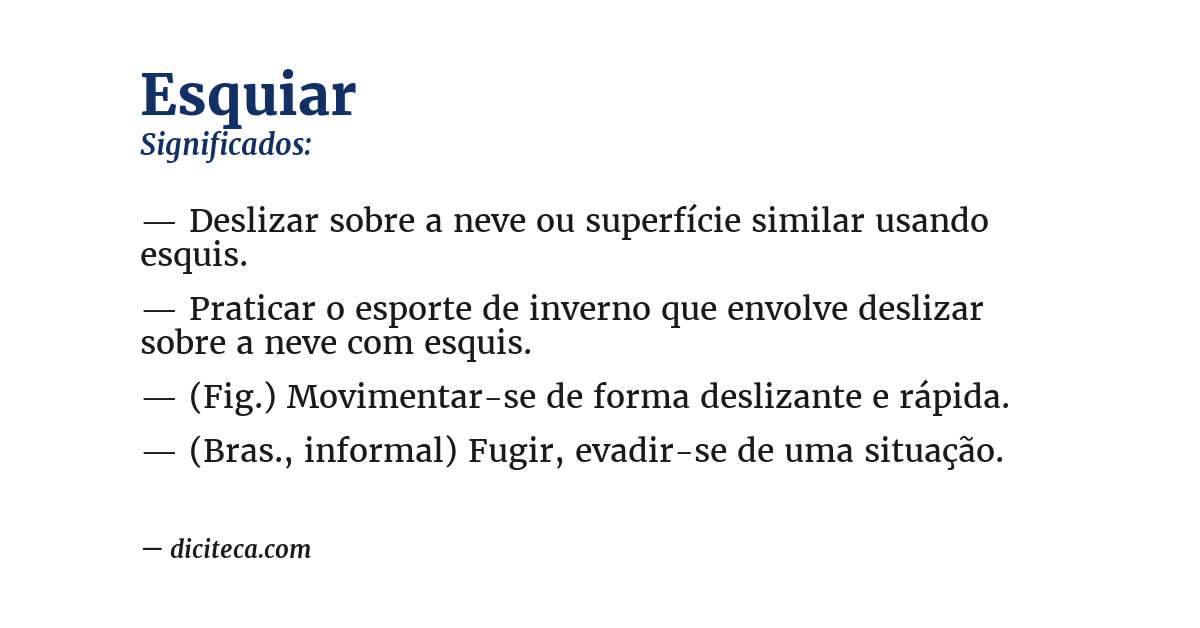 Significado de esquiar