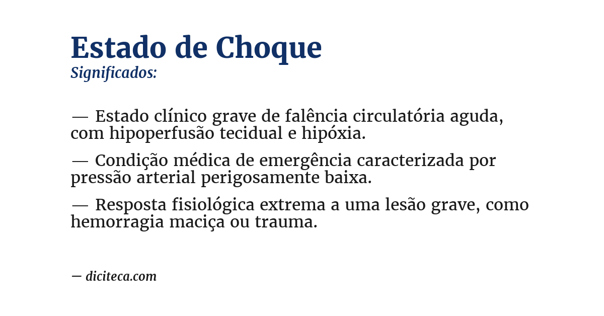 Significado de estado de choque
