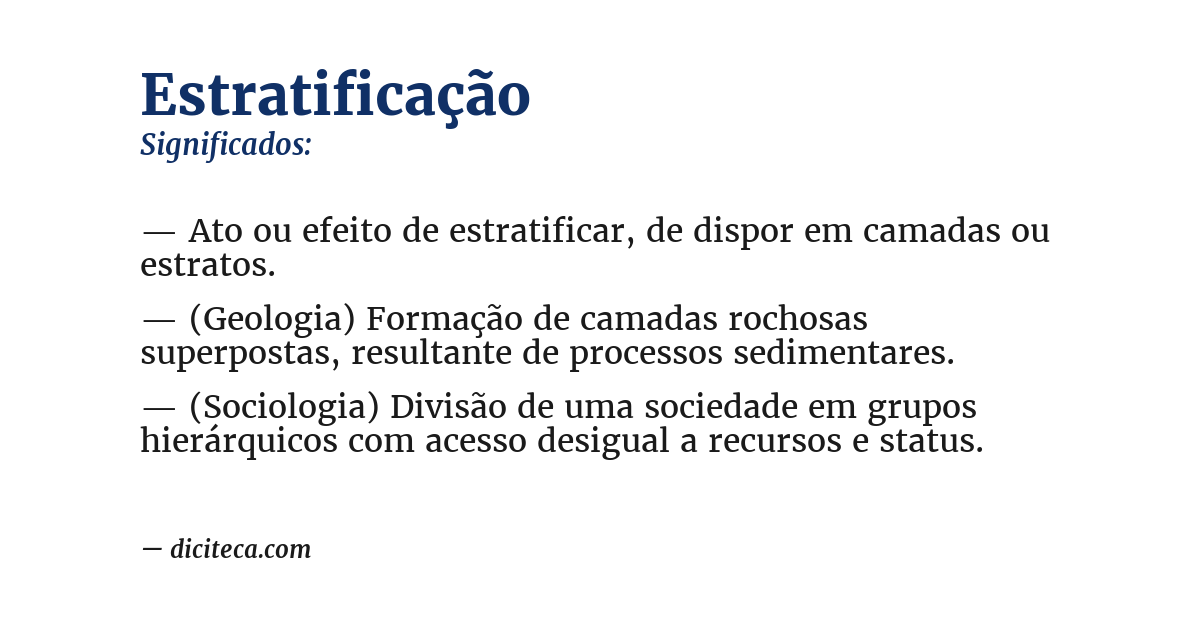 Significado de estratificação