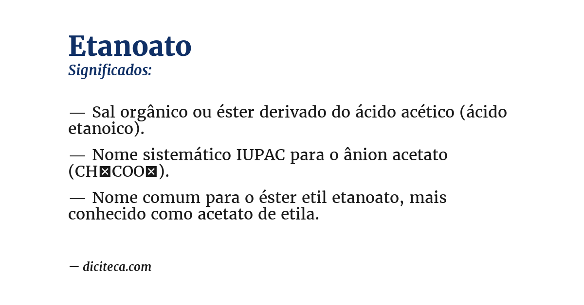 Significado de etanoato