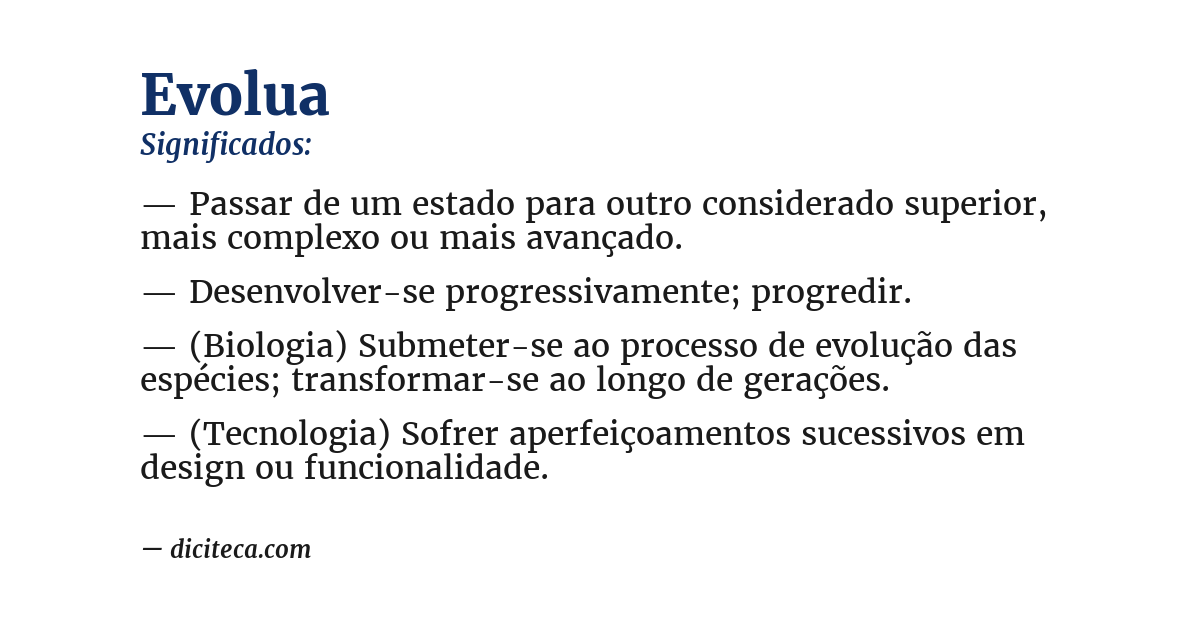Significado de evolua