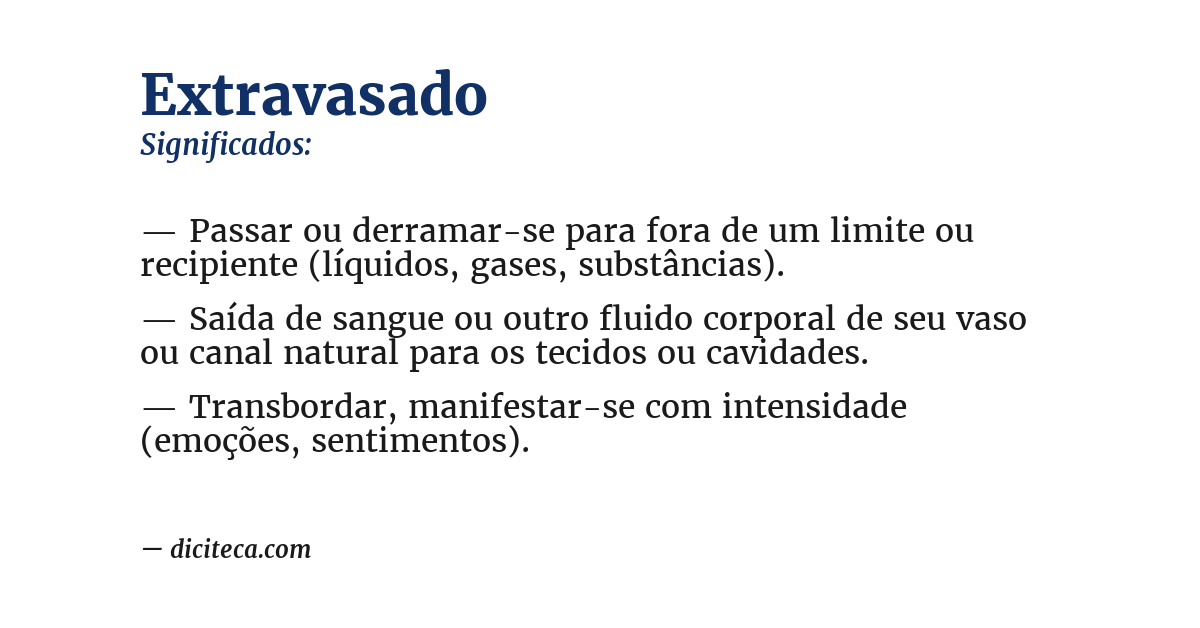 Significado de extravasado